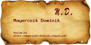 Mayercsik Dominik névjegykártya